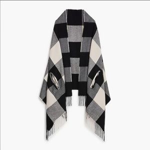 J Crew Factory Black &  White Plaid wrap scarf